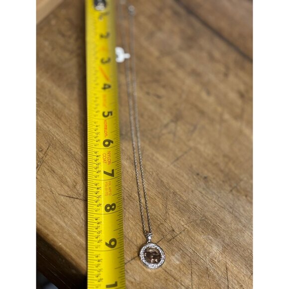 Fine Silver Plated Heart Pendant Necklace With Two-Tone Design & Crystal Accents - Picture 9 of 11